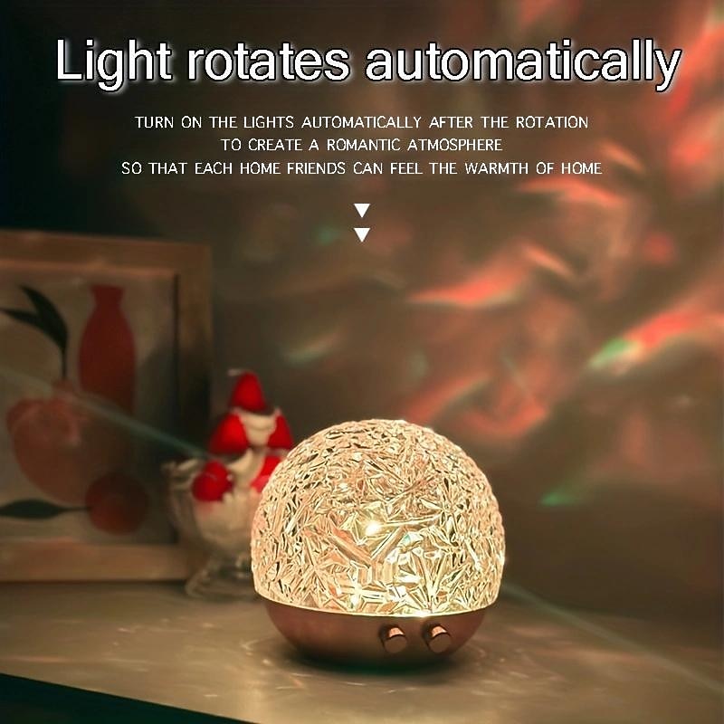 Water Ripple Projector Night Light Crystal Lamp Decoration Home Houses Bedroom Aesthetic Atmosphere Holiday Gift Sunset Lights3