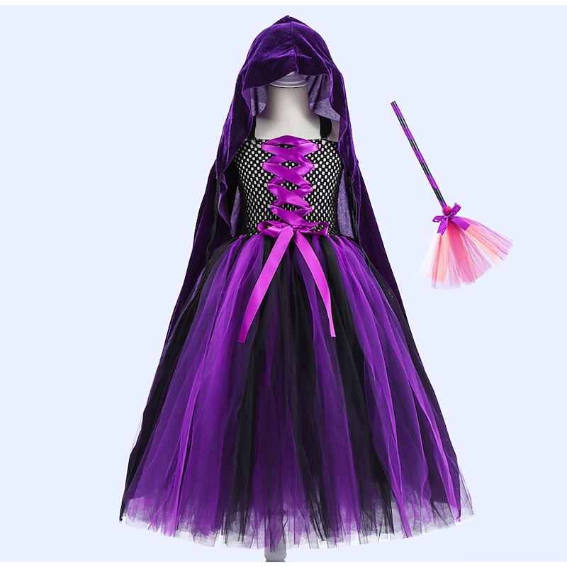 Witch Halloween Dress Cosplay Costume Party Costume Walpurgis Night Kid's Girls' Carnival Masquerade Carnival Party / Evening Weekend Easy Halloween Costumes Dress Up