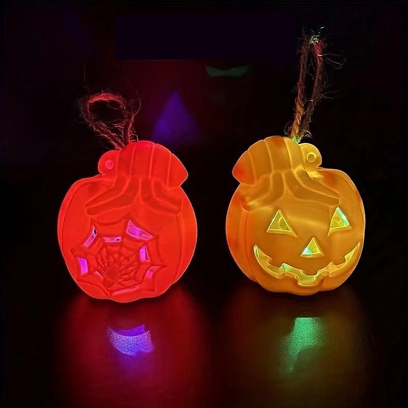 Halloween DecorationJack O Lantern Electronic Candle Light, Portable Candlestick Night Light, Ghost Festival Decoration, Props Atmosphere Layout, Suitable for Autumn Thanksgiving Table Decoration4