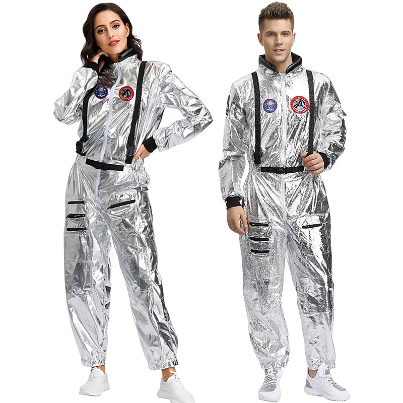 Men's Women's Astronaut Cosplay Costume Couple Costumes For Halloween Carnival Adults' Leotard Onesie Career Costume