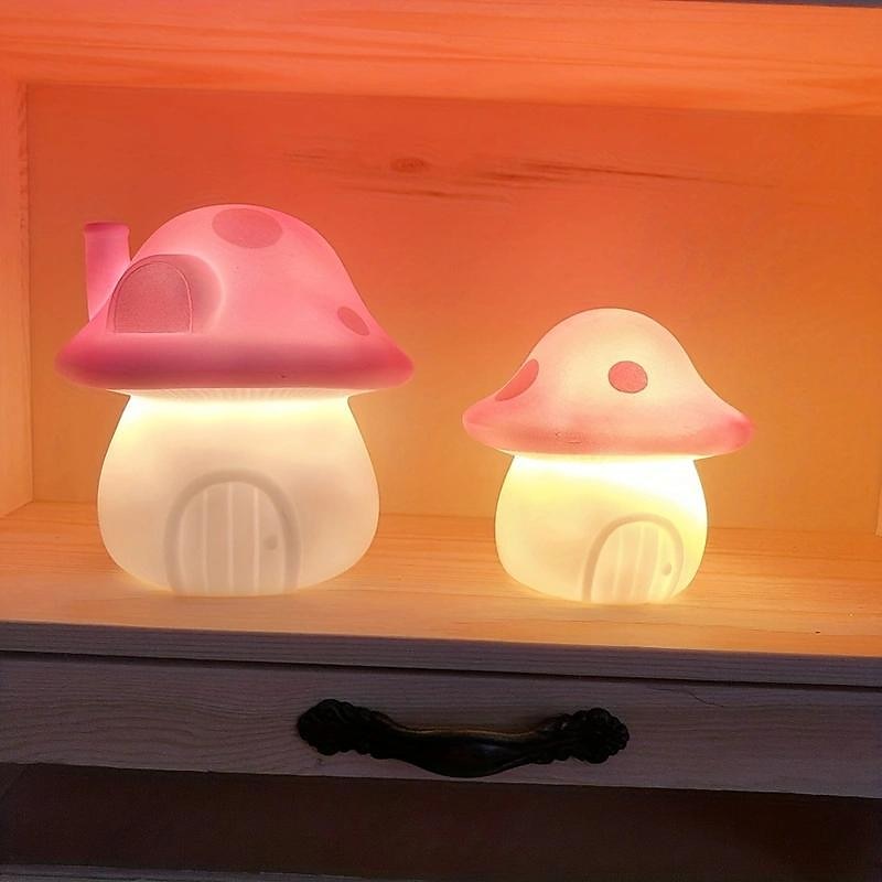 Mushroom Night Light Tabletop Decoration Table Lamp Kawai Mini LED Atmosphere Night Light For Bedroom Nursery Bedside Home Room Decor Novelty Luminous Toy Gifts3