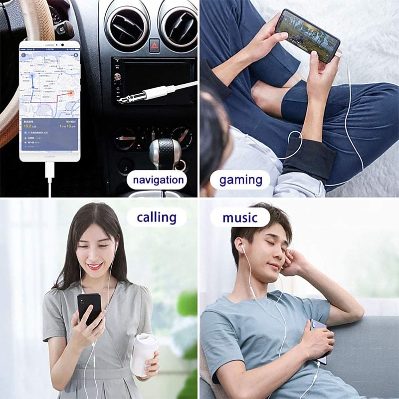 USB C to 3.5mm Female Jack Connector Headset Headphone Adapter Earphone Mic Wired Aux Cable male Type C to 3.5mm Audio Converter4