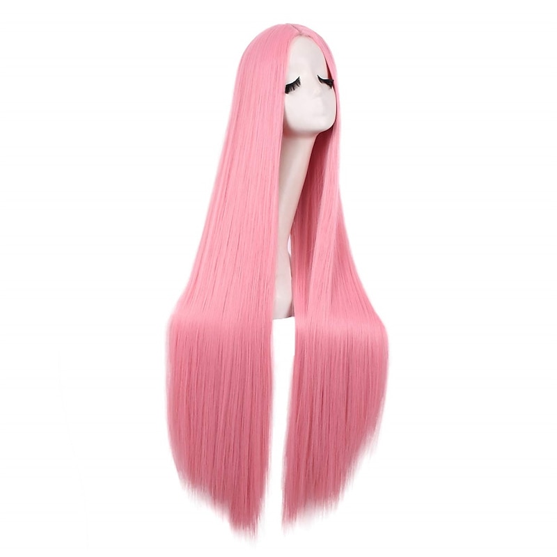 40/100cm Soft Straight Long Cosplay Wig Halloween Cosplay Party Wigs2