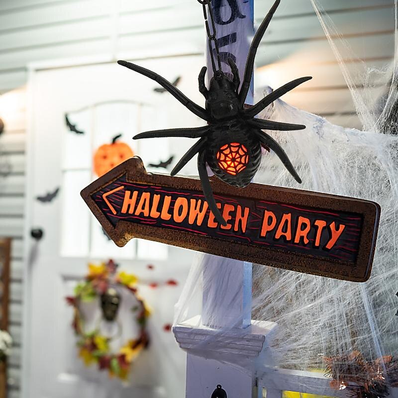 Halloween Spider Chandelier LED Night Light Glowing Fake Spider Wall Decoration Indoor Outdoor Haunted Props Party  Decoration4