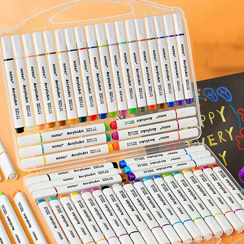 Double Headed Acrylic Marker Pen For Children's Back To School Art Diy Graffiti Pen Opaque Waterproof Large Capacity Non-toxic Washed Watercolor