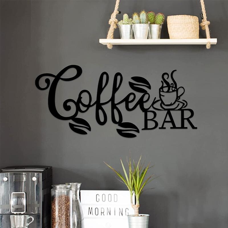 Coffee Metal Wall Decor Metal Wall Art Bird Ornament Home Bedroom Living Room Window Decoration4