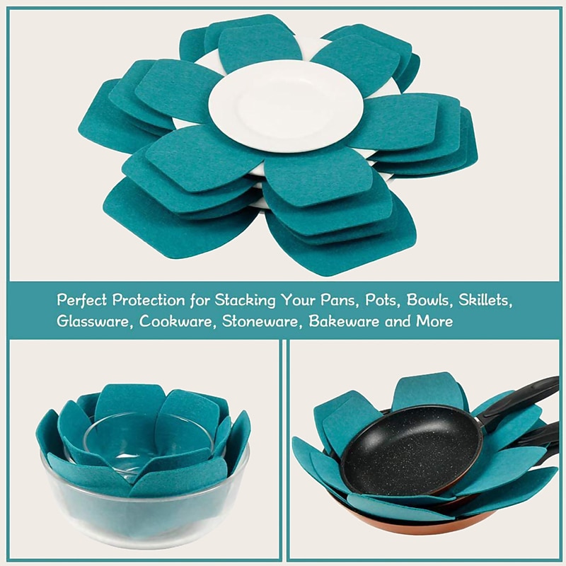 12Pcs Placemat Pot Pan Protector Separator Mat Table Premium Divider Pad Heat Insulation Pan Pads Protect Cookware Protector Tool2