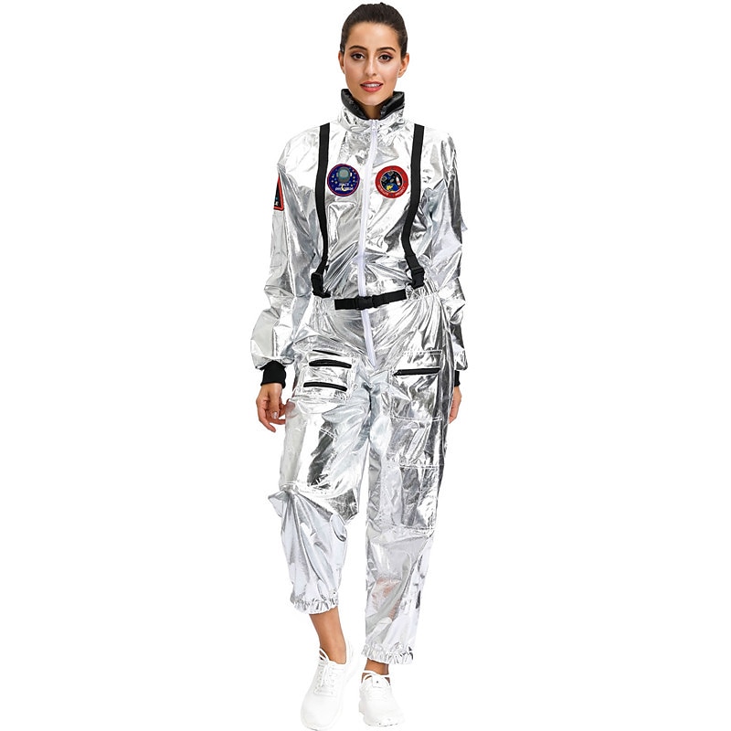 Men's Women's Astronaut Cosplay Costume Couple Costumes For Halloween Carnival Adults' Leotard Onesie Career Costume2