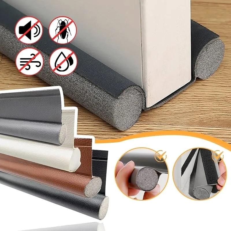 Door Bottoom Draft Stopper Adjustable Door Sweep Under Door Draft Blocker Insulator Weatherstrip Household Foam Sealing Strip