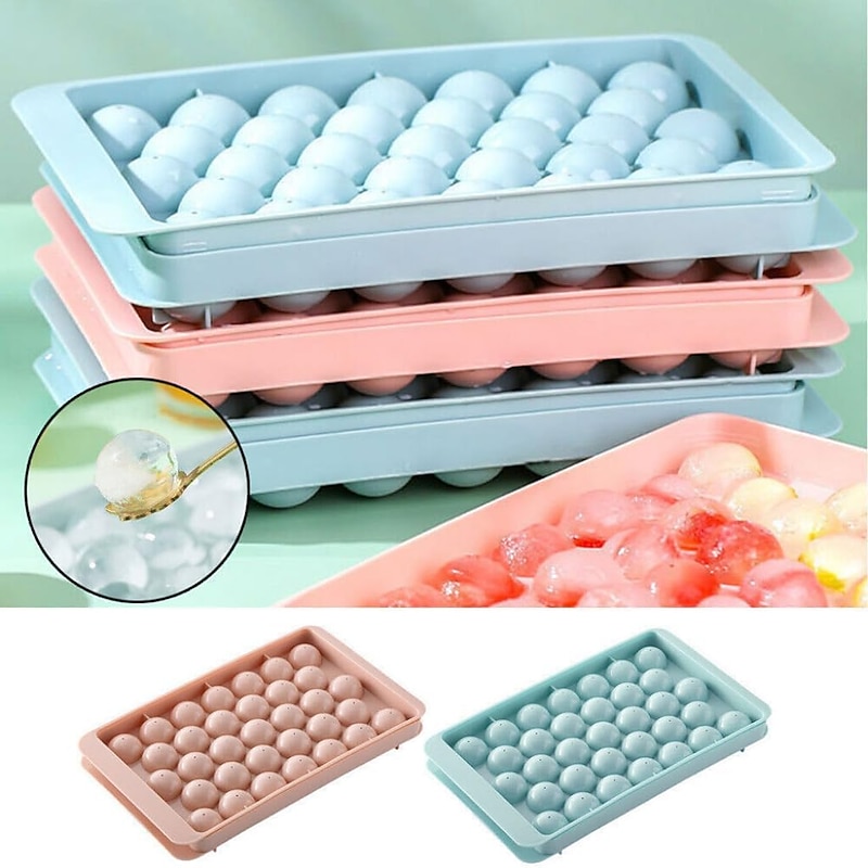 Creative Home Ice Maker-Homemade, Silicone & Flexible 33-Ice Cube Trays Grids Ice Cube Tray with Lid Party Bar2