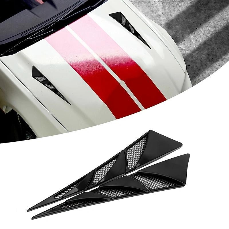 Upgrade Your Car's Look with These Stylish Universal Hood Vent Air Side Flow Intake Covers!4