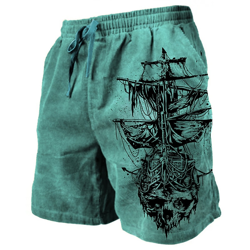 Men's Graphic Prints Sailboat Sweat Shorts Beach Shorts Terry Shorts Mid Waist Casual Athleisure Daily Holiday Streetwear Drawstring Elastic Waist 3D Print Designer Clothing Apparel4