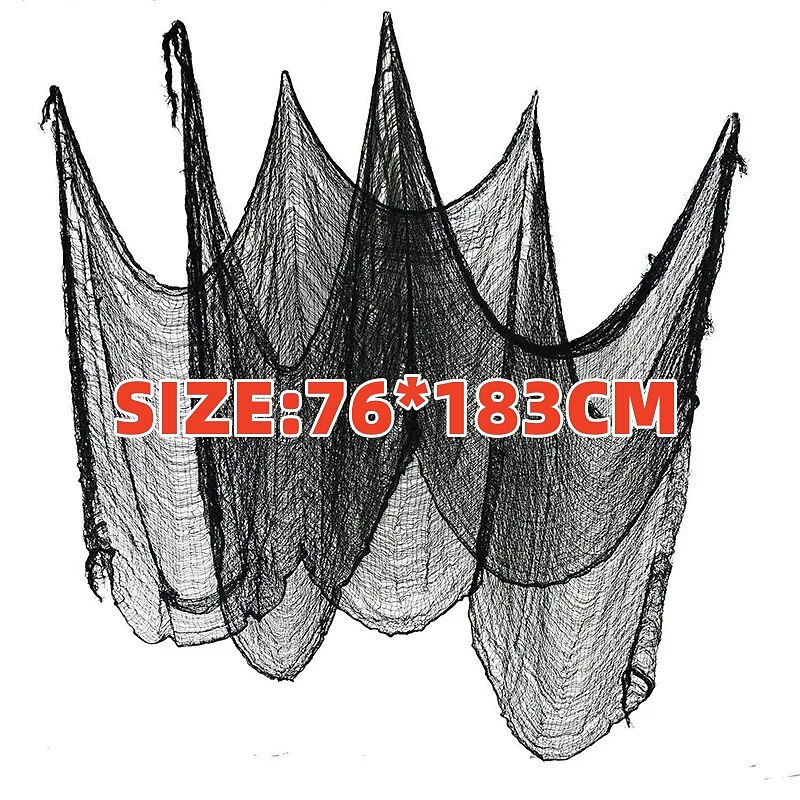 Halloween Gauze Creepy Cloth Black Netting Spider Web Decor Halloween Horror House Party Decoration3