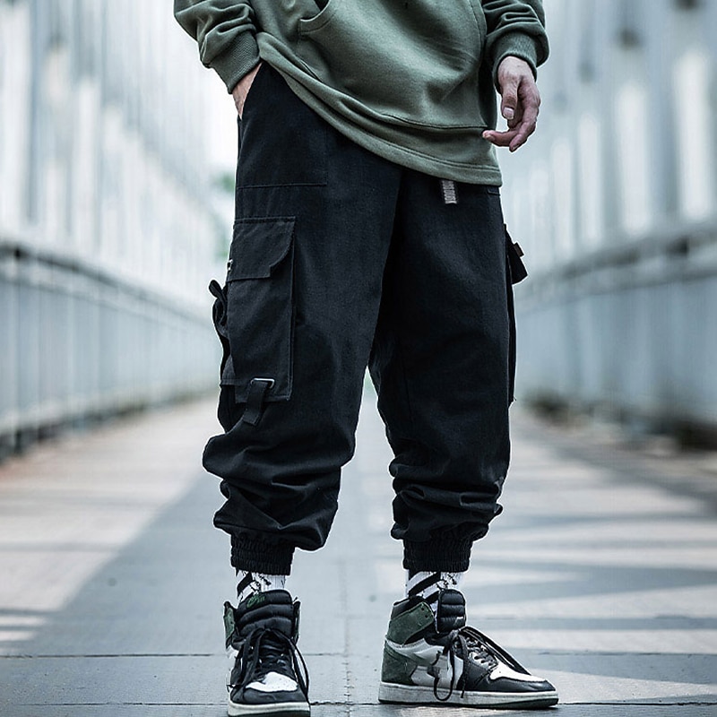 Men's Cargo Pants Cargo Trousers Techwear Pocket Plain Comfort Breathable Outdoor Daily Going out Fashion Casual Black Army Green Micro-elastic2