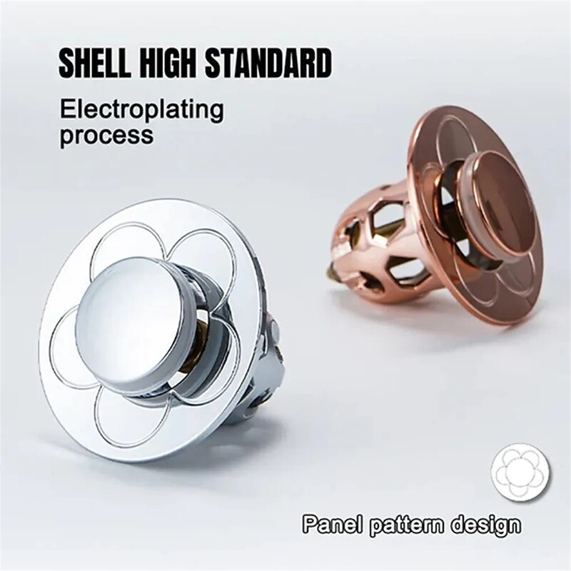 2pcs Flower Hair Cather Shower Drain, Pop-Up Bounce Core Basin Drain Filter, Sink Strainer Bathtub Stopper Bath Plug Bathroom Gadgets