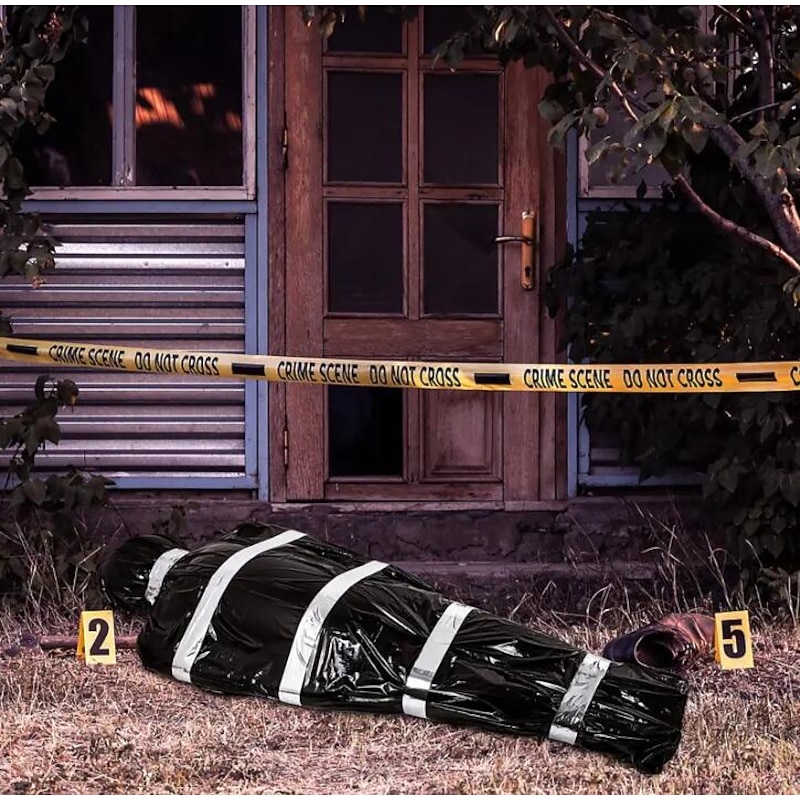 Inflatable Bloody Corpse Bag Halloween Decorations Outdoor Clearance, Scary Halloween Kills Body Decorations Indoor, Realistic Murder Scene Halloween Room Decor3