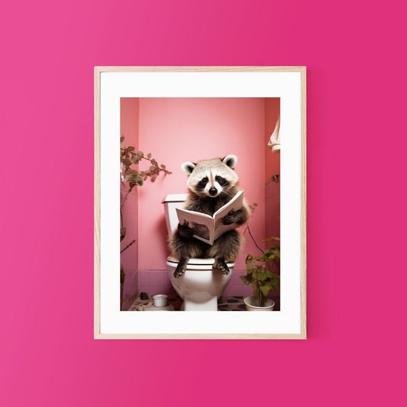 Animal Wall Art Canvas Funny Series Prints and Posters Pictures Decorative Fabric Painting For Living Room Bathroom Toilet Pictures No Frame4