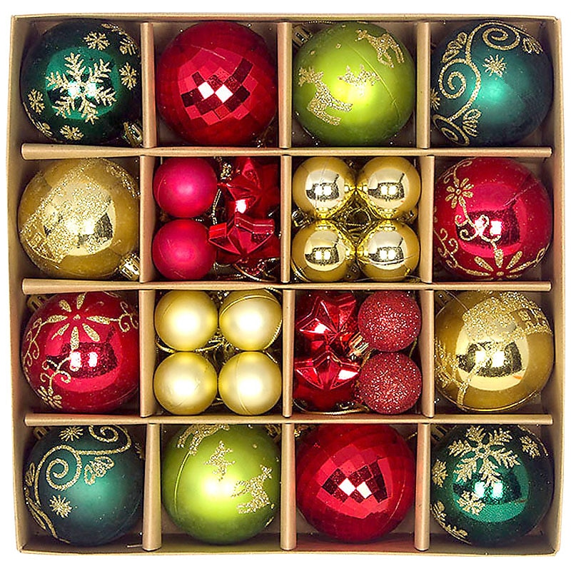 44pcs Christmas Baubles Ball Ornaments Xmas Decoration, Hanging Decorations for Christmas Tree, Holiday, Wedding and Party4