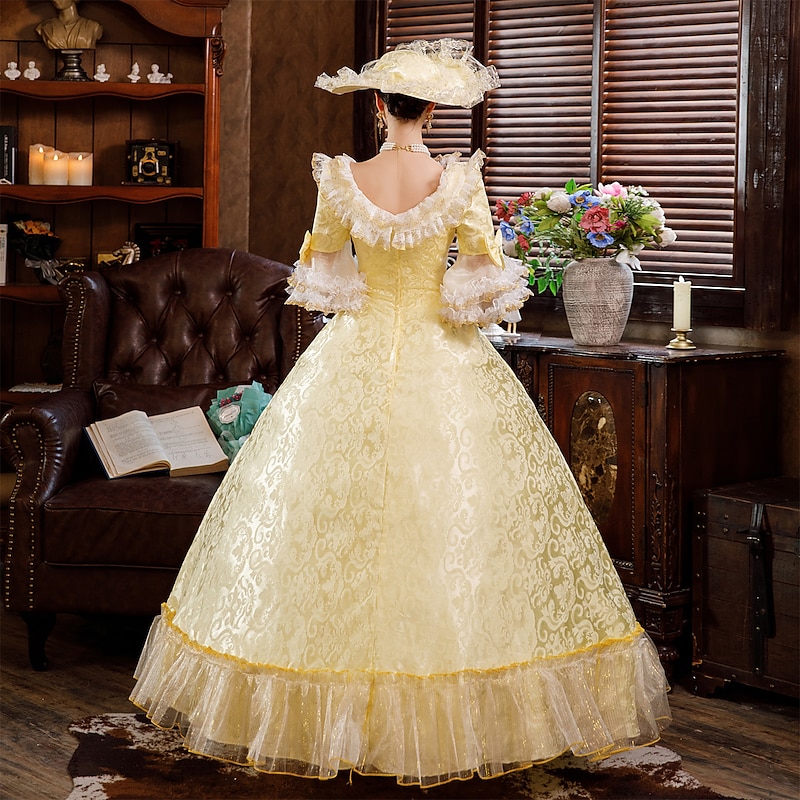 Gothic Victorian Vintage Inspired Dress Party Costume Prom Dress Princess Shakespeare Bridal Solid Color Ball Gown Fancy Dress Women's Halloween Carnival Valentine's Day Wedding Party Evening Party4