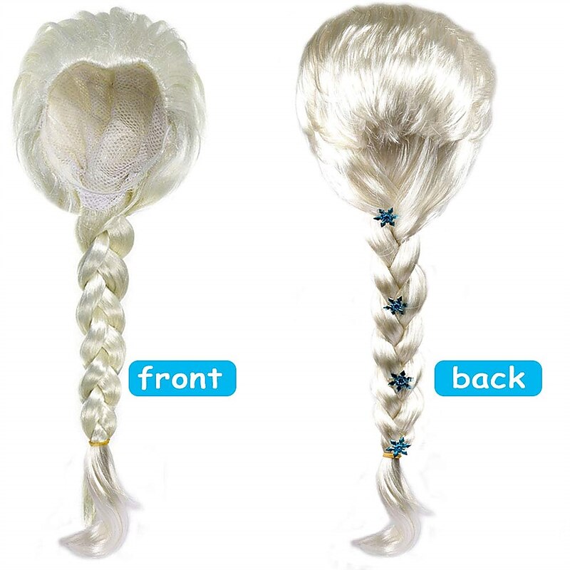 Elsa Wig Frozen Elsa Braid with Princess Tiara Princess Elsa Dress Up Accessories for Kids Girls3