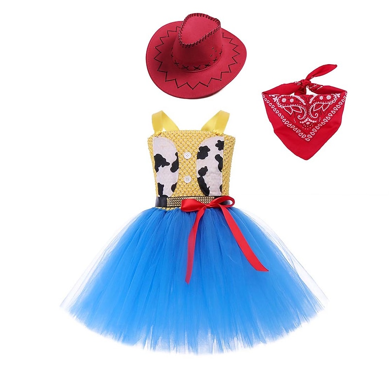 Cowgirl Woody Halloween Dress Cosplay Costume Tutu Cosplay Kid's Girls' Carnival Masquerade Mardi Gras Party / Evening Easy Halloween Costumes Dress Up4