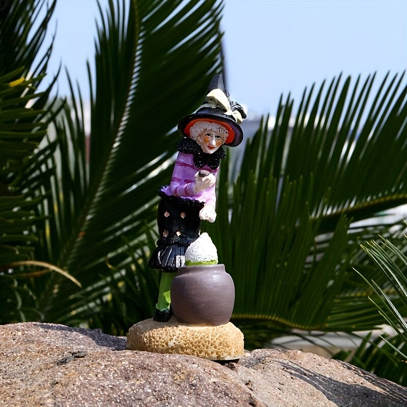 Halloween Witch Doll Resin Figurines Tabletop Ornament Home Office Decoration Boys Girls Birthday Festival Gift Collectibles4