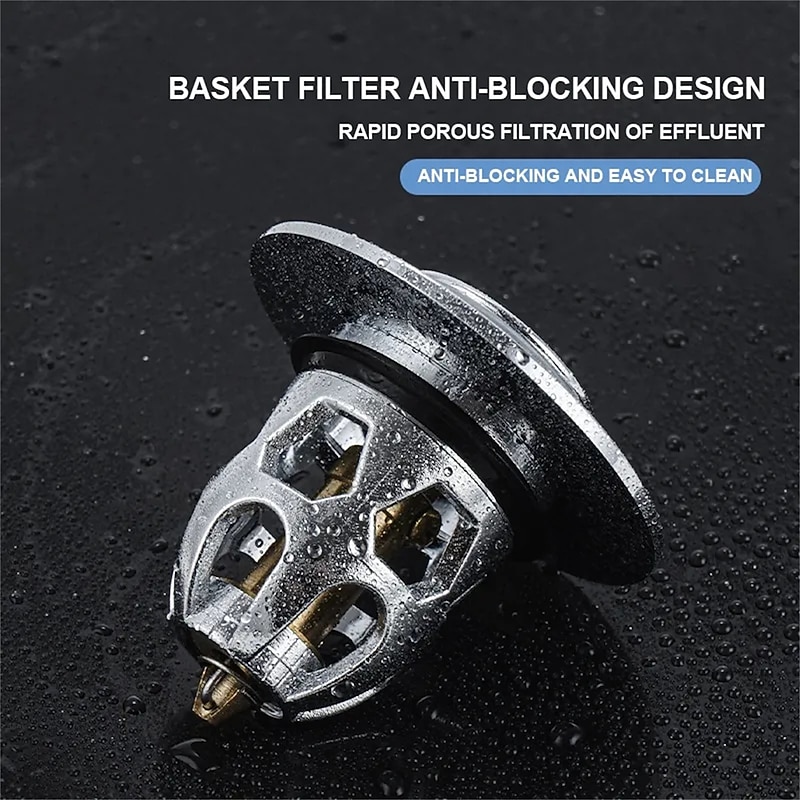 2pcs New Pop-Up Bounce Core Basin Drain Filter Hair Catcher Sink Strainer Bathtub Stopper Bath Plug Bathroom Gadgets2