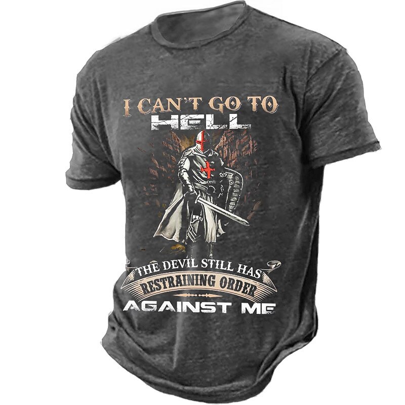 Men's Knights Templar Gothic Horror T Shirt Graphic Tee Short Sleeve T shirt 3D Print Crew Neck Shirt Designer Retro Vintage Outdoor Vacation Daily Black Green Dark Blue Spring & Summer Clothing3