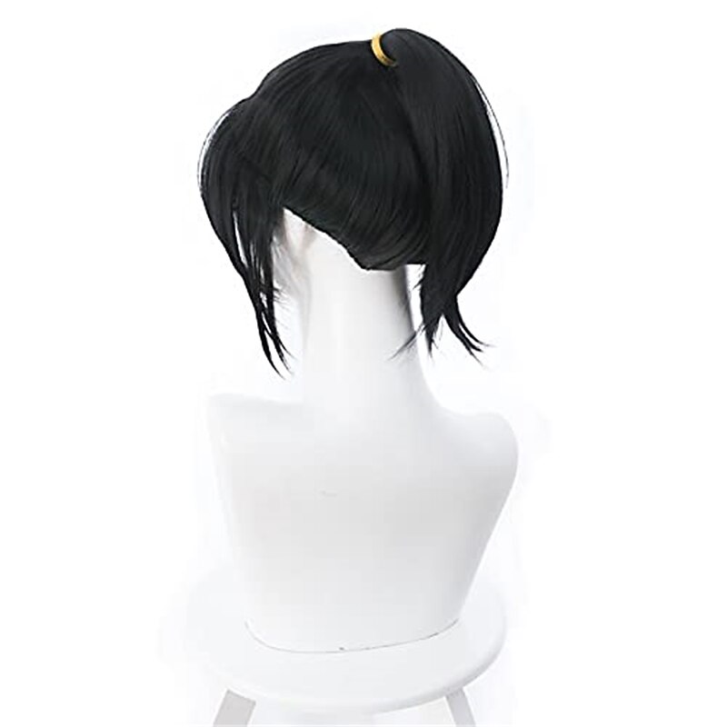 Apply to Wreck-it Ralph Vanellope Von Schweetz Cosplay Wig Vanellope Von Schweetz Black High Ponytail Anime Prop Wigs Halloween Wigs4