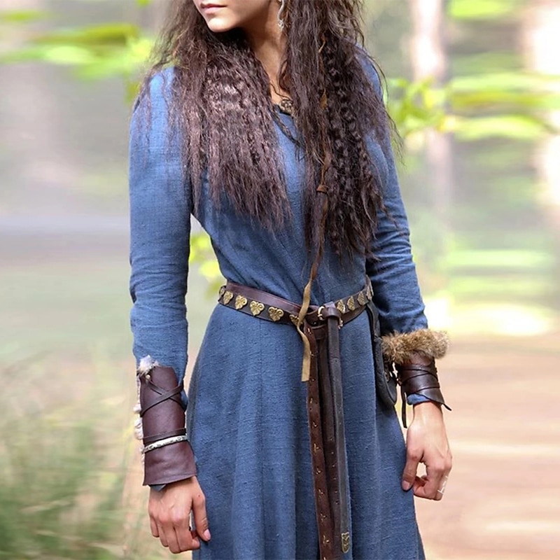 Retro Vintage Medieval Renaissance Dress Cosplay Costume Necklace Viking Outlander Ranger Archery Fancy Dress Women's Celtic Viking Halloween Carnival Masquerade Halloween LARP Ren Faire Adults' 13