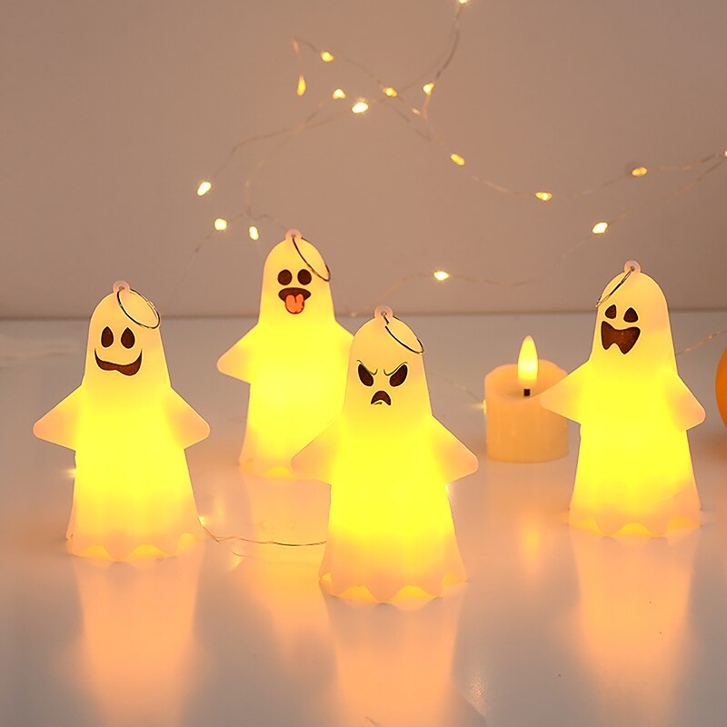 Lighted Ghost Pendant Halloween Led Electronic Candle Party Props Atmosphere Decoration Halloween Ornament