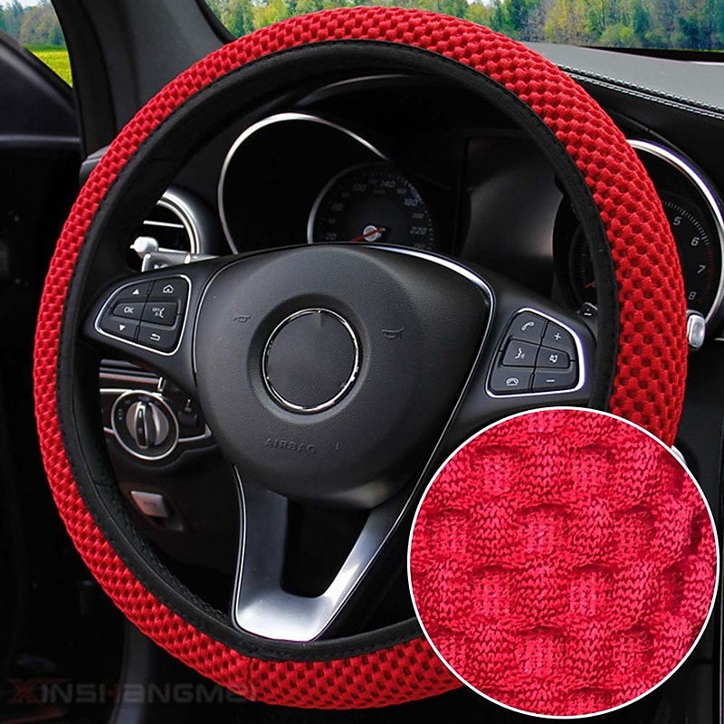 1pc Light ice wire steering wheel cover universal 38CM wear-resistant non-slip car modification accessories car accessories without inner ring2