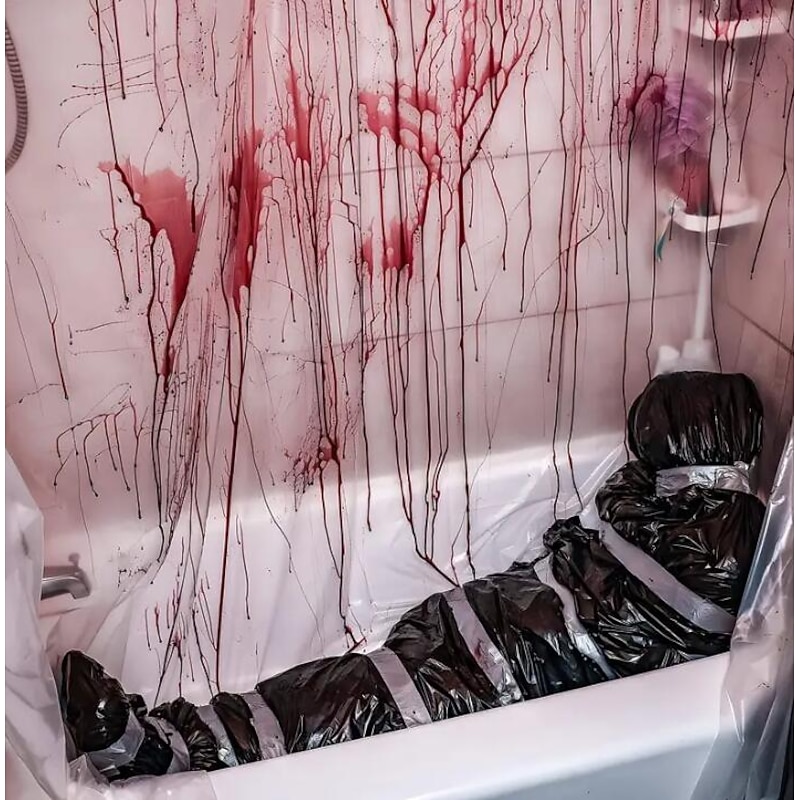 Inflatable Bloody Corpse Bag Halloween Decorations Outdoor Clearance, Scary Halloween Kills Body Decorations Indoor, Realistic Murder Scene Halloween Room Decor2