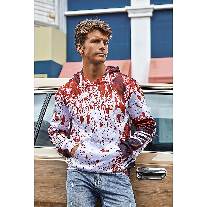 Halloween Hoodie I'm Fine Hoodies for Men Women 3D Print Graphic Sweatshirts Pullover Cool Funny Novelty Hoody Hooded With Pockets3