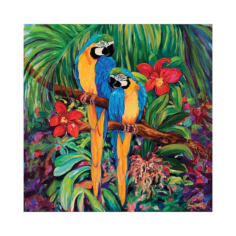 Large Handmade African Woman painting Hand Painted Oil Painting Wall Art Nordic Parrot African Woman Canvas Abstract Painting Wall Art Pictures home Decor Rolled Canvas No Frame Unstretched 12