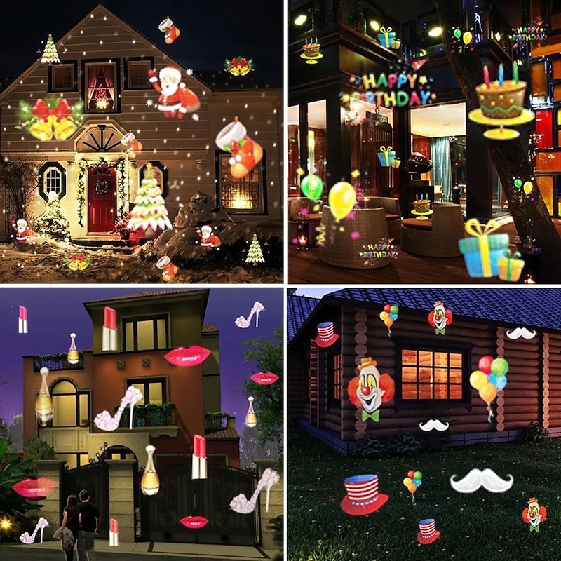 16 Pattern Christmas Projection Lights USB Plug Christmas Wedding Festival Indoor and Outdoor Courtyard Garden Decorative Lights3