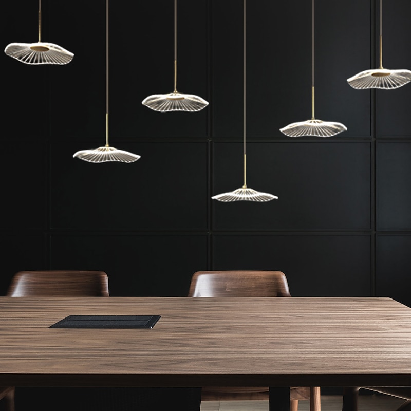 Ceiling Pendant Light 3/4/5/6 Head Modern Creative Lotus Leaf Office Front Desk Chandelier Light Luxury Bar Front Desk Dining Table Lighting 110-240V4