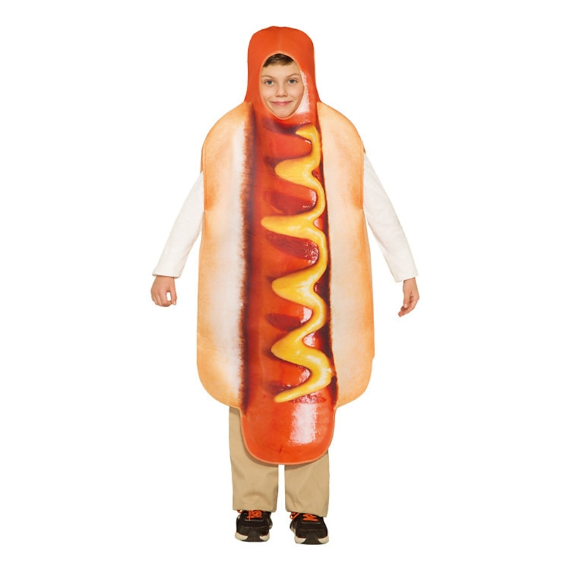 Hot Dog Carnival Costume Cosplay Costume Funny Costumes Group & Family Halloween Costumes Kid's Adults' All Cosplay Costumes Funny Costume Halloween Carnival Masquerade Easy Carnival Costume3