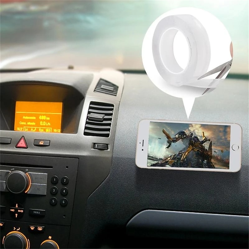 1 Roll 5M  2/3/5cm Width Transparent Double Sided Tape Nano Self-Adhesive Tape No Trace Reusable Tape Glue Sticker for Car Kitchen Bathroom2