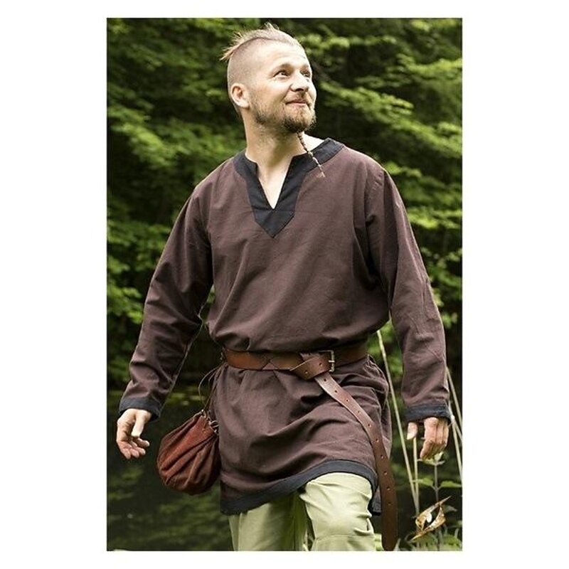 Retro Vintage Medieval Renaissance Blouse / Shirt Tunic Pirate Warrior Knight Ritter Solid Color Fancy Dress Men's Viking Fantasy Halloween Carnival Masquerade Halloween Masquerade LARP Adults' Shirt2