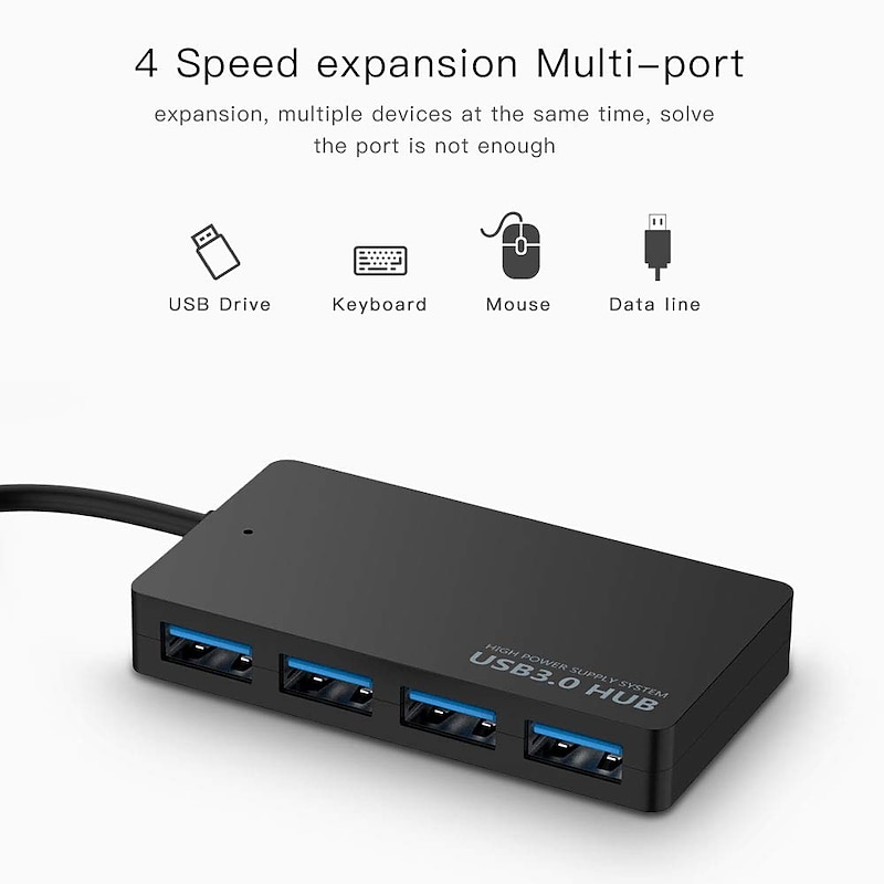 USB Hub 3.0 4-Port Ultra-Slim USB 3.0 Hub Portable Adapter High speed Expansion Multi USB Hub Splitter Lead Adapter Cable For PC Laptop2