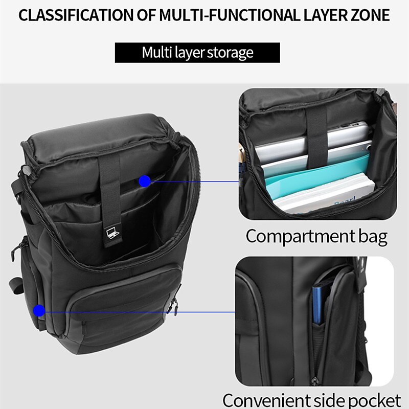 OZUKO Multifunction Men Backpack Large Capacity Waterproof Backpacks 16 Laptop Backpack Travel Business Male USB Charging Bag3