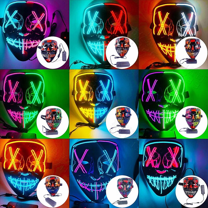 Joker Clown Halloween Halloween Props LED Mask V for Vendetta Carnival Mask Funny Halloween Adults' Men's Women's Halloween Carnival Mardi Gras Easy Halloween Costumes Dress Up3