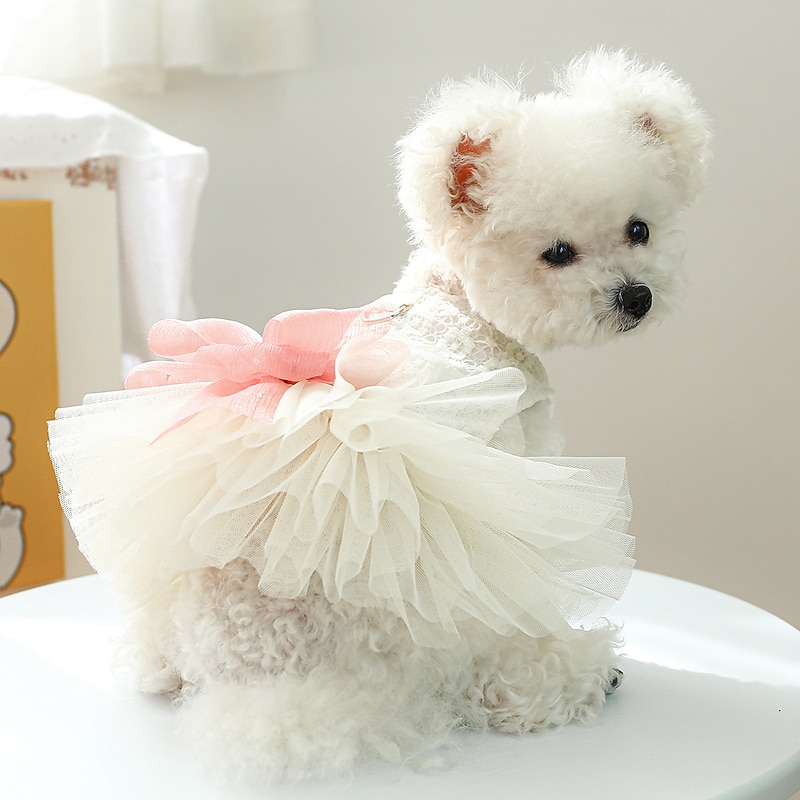 Dog Cat Dress Wedding Dress Fashion Cute Winter Waterproof Breathable Soft Washable Comfortable Wedding Party Casual Daily Dog Clothing for Bichon Frise Pomeranian Baby Pet Papillon Small4