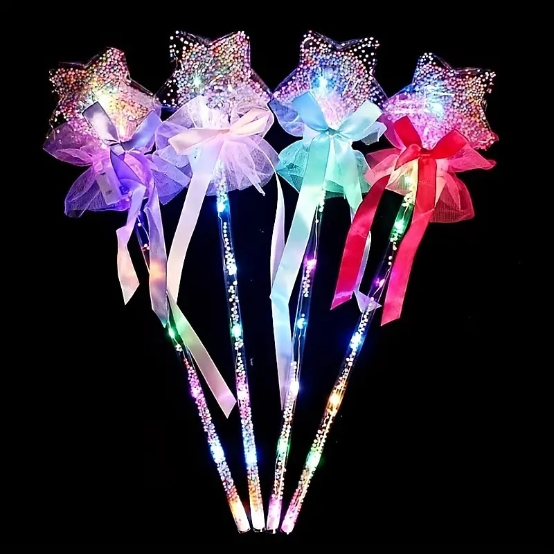 4PCS Light Up the Night with a Magical Star Wand - Perfect Gift for Kids!3