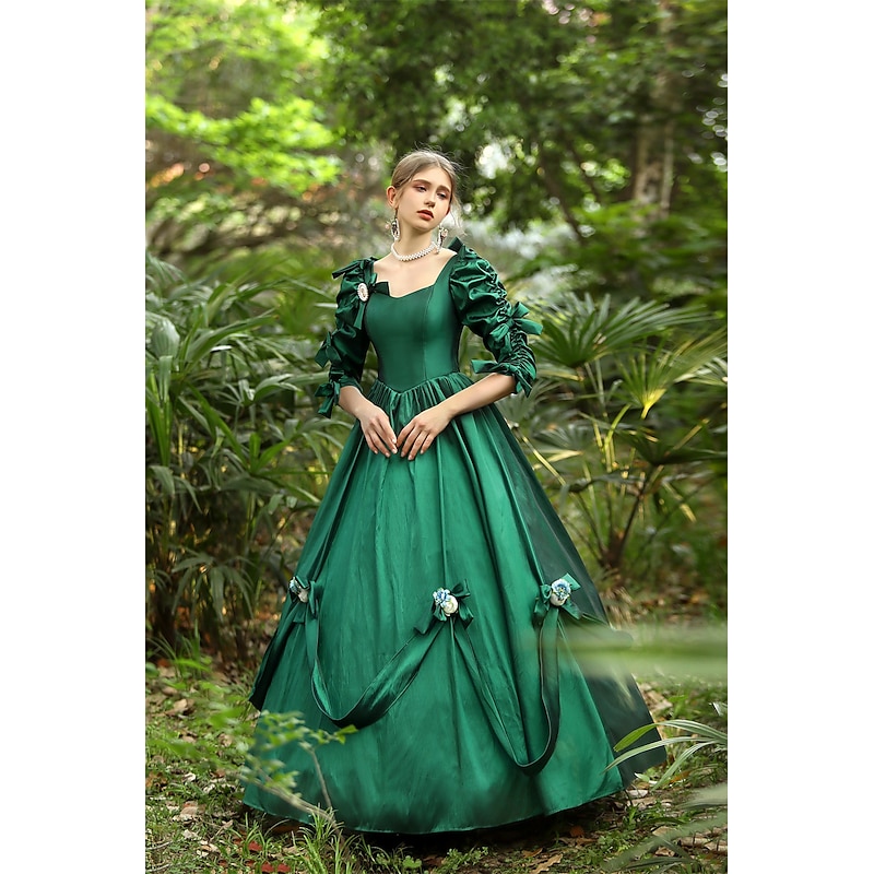 Gothic Victorian Vintage Inspired Dress Party Costume Prom Dress Princess Shakespeare Solid Color Ball Gown Fancy Dress Women's Royal Halloween Carnival Valentine's Day Party Evening Party Masquerade2