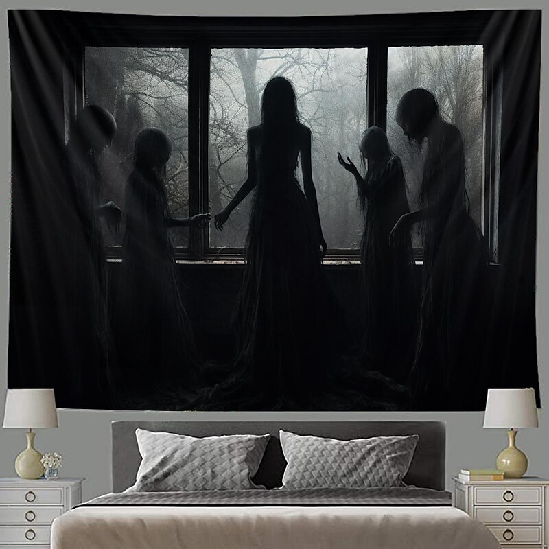 Halloween Ghost Hanging Tapestry Wall Art Large Tapestry Mural Decor Photograph Backdrop Blanket Curtain Home Bedroom Living Room Decoration Halloween Decorations3