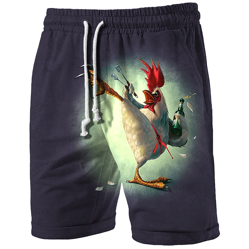 Men's Graphic Animal Turkey Shorts Summer Shorts Beach Shorts Mid Waist Streetwear Hawaiian Designer Casual Daily Holiday Drawstring Elastic Waist 3D Print Designer Clothing Apparel4