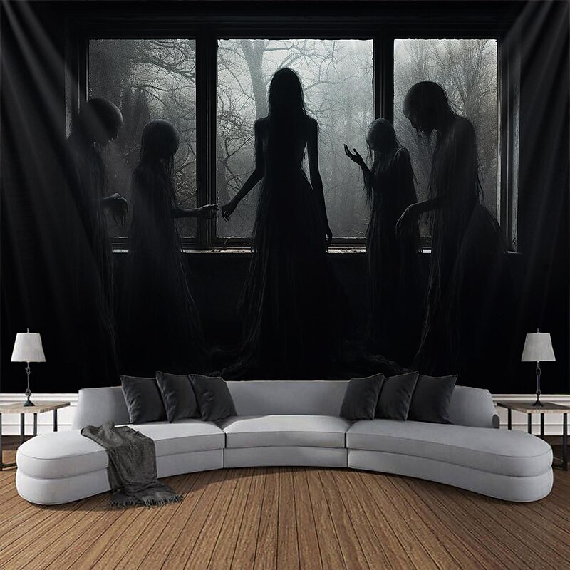 Halloween Ghost Hanging Tapestry Wall Art Large Tapestry Mural Decor Photograph Backdrop Blanket Curtain Home Bedroom Living Room Decoration Halloween Decorations2