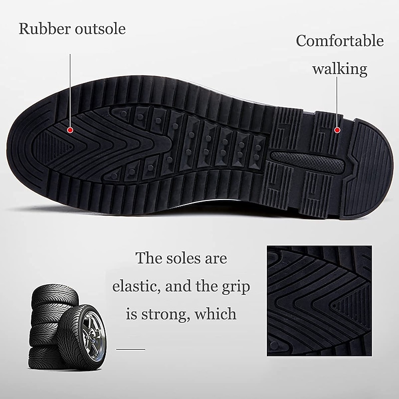 Men's Casual Leather Breathable Lace-Up Sneakers - Stylish Flexible Non-Slip Walking Shoes for Everyday Wear and Outdoor Activities3